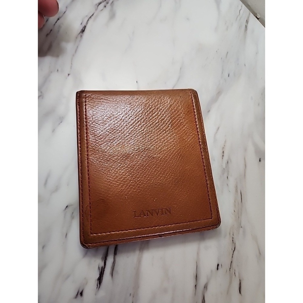 Lanvin Paris Bi-Fold Wallet Brown Leather Vintage Rare
